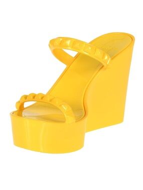 Carmen Sol Tonino Jelly Platform Wedges in Yellow, Size 7